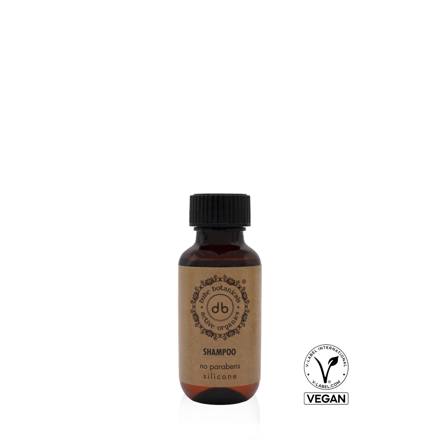Botellín champú cabello 35ml - Vegano y Natural. 10 UNIDADES