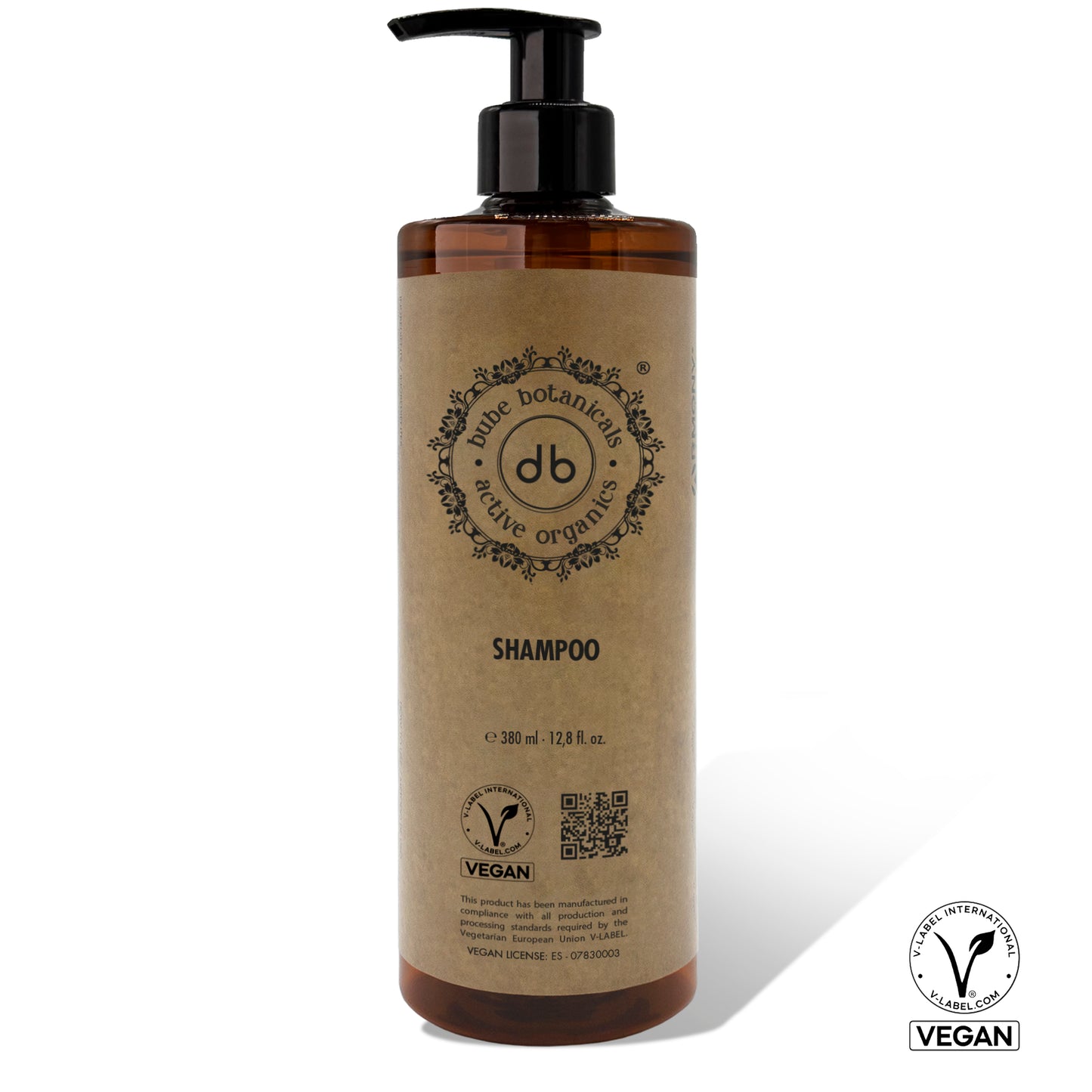 Champú suave para cabello 380 ml - Vegano y Natural.